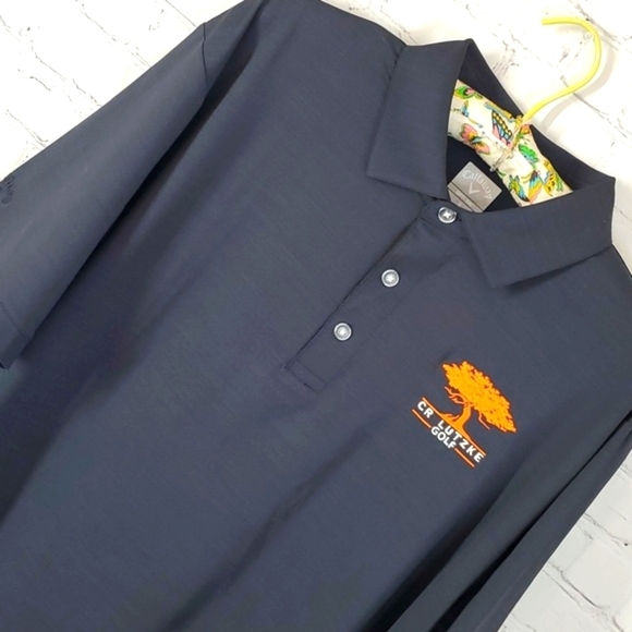 Callaway Opti Dri Black Polo Collared Short Sleeve Golf Shirt Mens Size Large - Picture 8 of 17